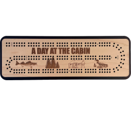 A Day at the Cabin Travel Cribbage Board