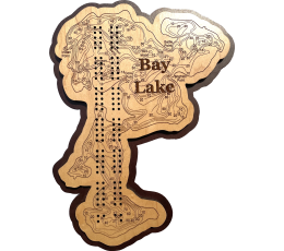 Bay Lake, Crow Wing County, MN Cribbage Board