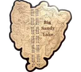 Big Sandy Lake, Aitkin County, MN Cribbage Board