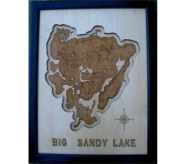 Big Sandy Lake Framed Wood Art, Aitkin County, MN 