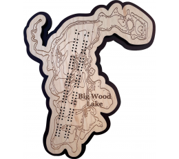 Big Wood Lake, Burnett County, WI Cribbage Board