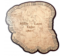 Mille Lacs Lake, Aitkin County, MN 3 Track Cribbage Board