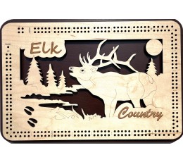 Elk Country Cribbage Board