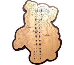 Farm Island Lake, Aitkin County, MN Cribbage Board