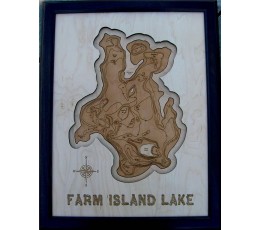 Farm Island Lake Framed Wood Art, Aitkin County, MN