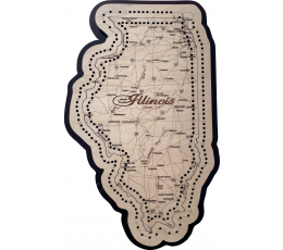 Illinois Map Cribbage Board