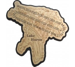 Lake Huron Map Cribbage Board