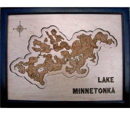 Lake Minnetonka Framed Wood Art, Hennepin County, MN