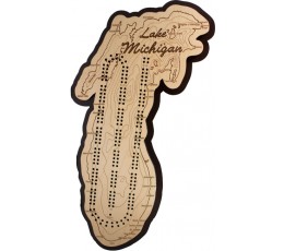 Lake Michigan Map Cribbage Board