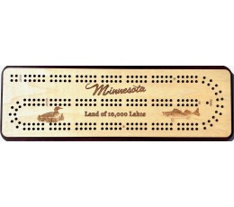 Minnesota Travel 2 Track (Land of 10,000 Lakes) Cribbage Board