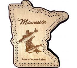 Minnesota Walleye (Land of 10,000 Lakes) Cribbage Board