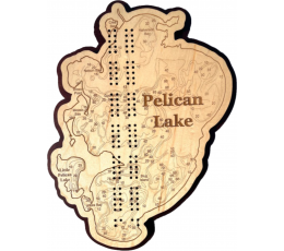 Pelican Lake, Crow Wing County, MN Cribbage Board