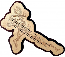 Lake Pokegama, Itasca County, MN Cribbage Board