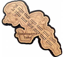 Sissabagama Lake, Sawyer County, WI Cribbage Board