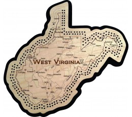 West Virginia Map Cribbage Board