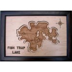Fish Trap Lake Framed Wood Art, Morrison County, MN
