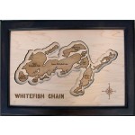 Whitefish Chain Framed Wood Art, Crow Wing County, MN