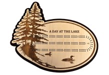 Loon Scene A Day At The Lake Cribbage Board