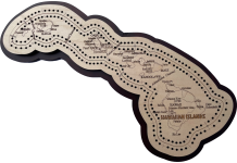 Hawaii Map Cribbage Board