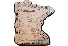 Minnesota Map 3 Track Cribbage Board