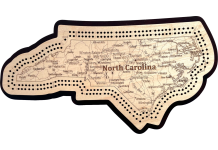 North Carolina Map Cribbage Board