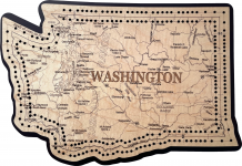 Washington Map Cribbage Board