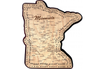Minnesota Map 2 Track Cribbage Board