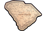 South Carolina Map Cribbage Board