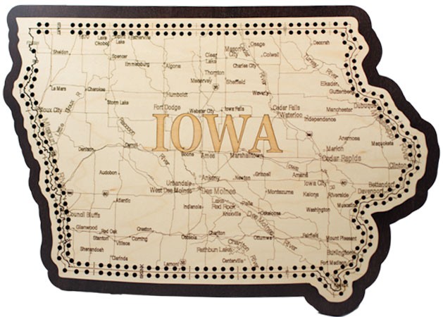 Pennsylvania State Shape Road Map Cribbage Board 