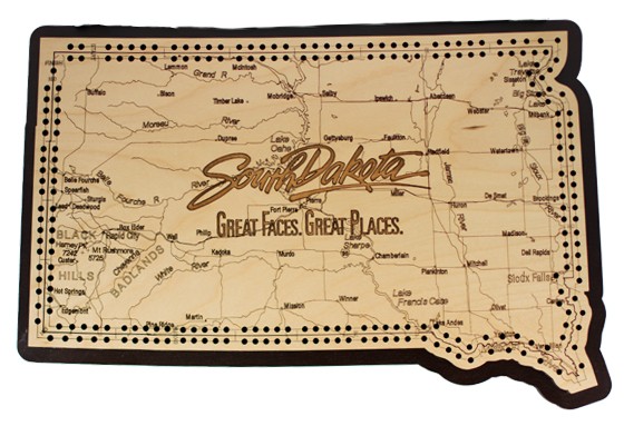 North Dakota Travel Cribbage Board